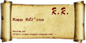 Rapp Rózsa névjegykártya