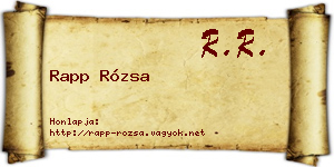 Rapp Rózsa névjegykártya