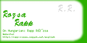 rozsa rapp business card